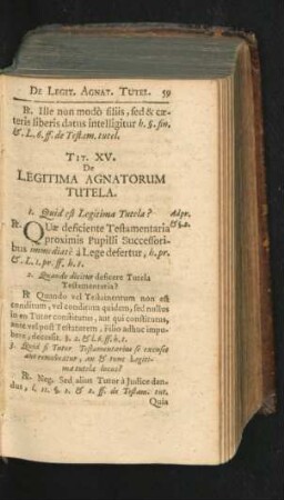 Tit. XV. De Legitima Agnatorum Tutela.