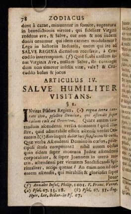 78-95, Articulus IV. Salve Humiliter Visitans.