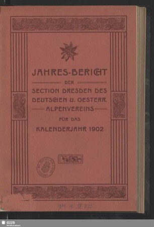 1902(1903): Jahresbericht : für die Kalenderjahre ..