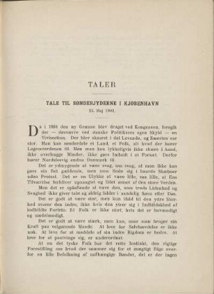 Tale til Sønderjyderne i Kjøbenhavn - 25. Maj 1902.