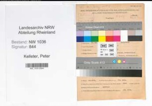 Entnazifizierung Peter Kelleter , geb. 30.03.1901 (Schlosser)