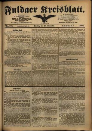 Ausgabe vom Dienstag, den 28. November 1905.