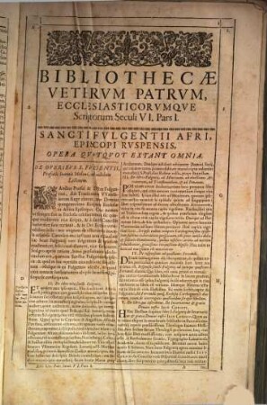 Maxima Bibliotheca Vetervm Patrvm, Et Antiqvorvm Scriptorvm Ecclesiasticorvm, 9. Continens Scriptores ab ann. Christi 500. ad ann. 540.