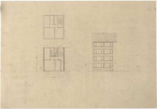 Schneider - Esleben, Paul; Düsseldorf, Grafenberger Allee 258; Haniel-Garage, Großgarage und Personalgebäude - Wohnhaus (Teilansicht; Grundriss)
