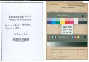 Entnazifizierung Paul Pankok , geb. 24.01.1897 (Malermeister)