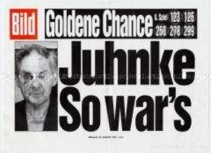 Maueranschlag der "Bild"-Zeitung: "Juhnke / So war's"