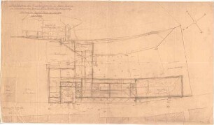 Fischer, Theodor; Berchtesgaden; Hotel Bellevue, Erweiterung - Lageplan, Querprofil