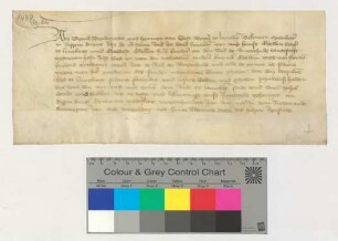 Die Lüneburger Bürger Bernd Bordenowe und Hermen van Sost stellen dem Lüneburger Rat einen Schadlosbrief dafür aus, dass er dem Rat zu Buxtehude eine "tovorsicht" schrieb wegen der Erbansprüche der Brüder und Lüneburger Bürger Hans und Clawes Edelken auf den Nachlass ihres Bruders Hinrick Edelken.