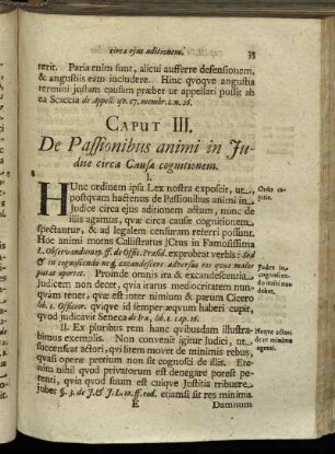 Caput III. De Passionibus animi in Judice circa Causæ cognitionem.
