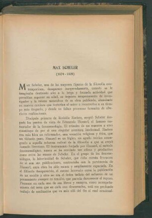 Max Scheler (1874-1928)