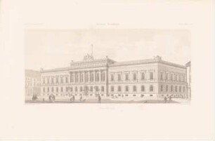 Deutsche Reichsbank, Berlin: Ansicht Mittelteil Hauptfassade (aus: Atlas zur Zeitschrift für Bauwesen, hrsg. v. G. Erbkam, Jg. 30, 1880)