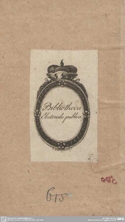 Exlibris: Bibliotheca Electoralis publica