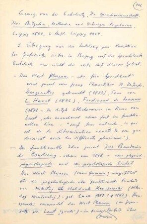 106-110, Georg von der Gabelentz, Die Sprachwissenschaft. Ihre Aufgaben, Methoden und bisherigen Ergebnisse