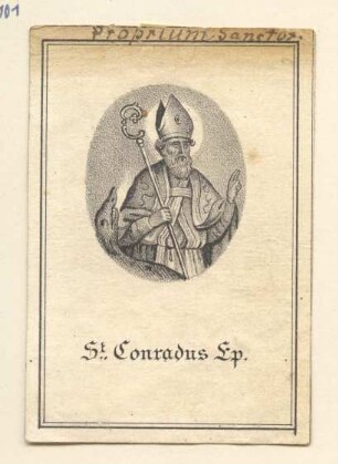 "St. Conradus Ep." (kleines Andachtsbild)