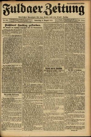 Ausgabe vom Samstag, den 04. August 1923.