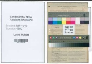 Entnazifizierung Hubert Van De Locht , geb. 17.09.1899 (Packer)