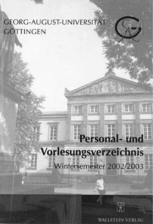 WS 2002/2003: Personal- und Vorlesungsverzeichnis ...