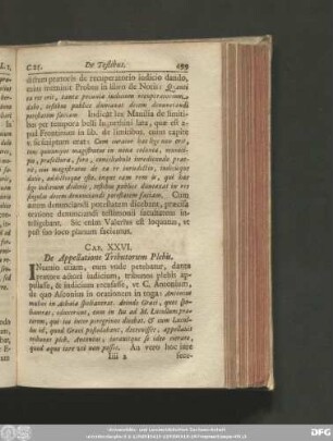 Cap. XXVI. De Appellatione Tributorum Plebis.
