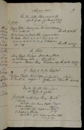Von Hhrn HofR. Blumenbach als Geschenck erhalten. (vgl. Manuale A. 1800 pag. 154.) - Ein Geschenck des Hhrn Verfassers [Johann Heinrich Schröter]. - Von Hhrn Geh. HofR. Loder in Jena als Geschenck erhalten.
