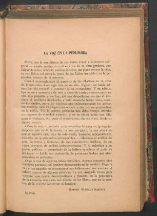 La voz en la penumbra