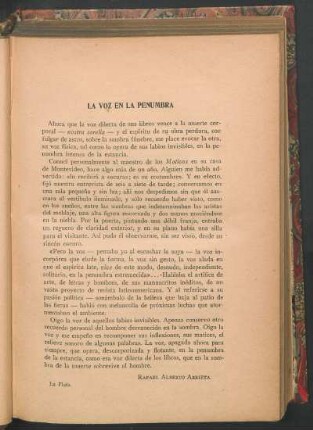 La voz en la penumbra