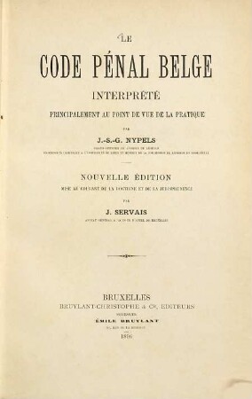 Le Code pénal belge, 1