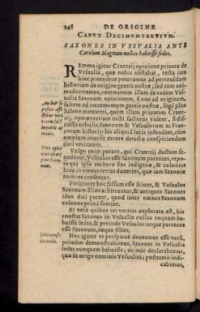 Caput Decimumtertium. Saxones In Vesvalia Ante Carolum Magnum nullas habuisse sedes.