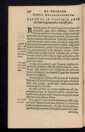 Caput Decimumtertium. Saxones In Vesvalia Ante Carolum Magnum nullas habuisse sedes.