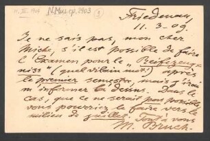 Postkarte an Paul Miche : 11.03.1909