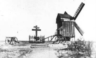 Niedergörsdorf-Dennewitz. Bockmühle und Grabstätte für Gefallene der Schlacht bei Dennewitz, 1813, aus: Brandenburgia, 1928