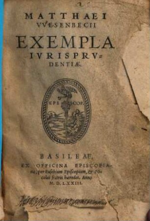 Matthaei VVesenbecii Exempla Ivrisprvdentiae