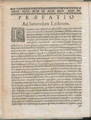 Præfatio Ad benevolum Lectorem.