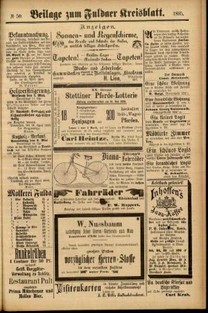 Zweite Ausgabe vom Samstag, den 27. April 1895.