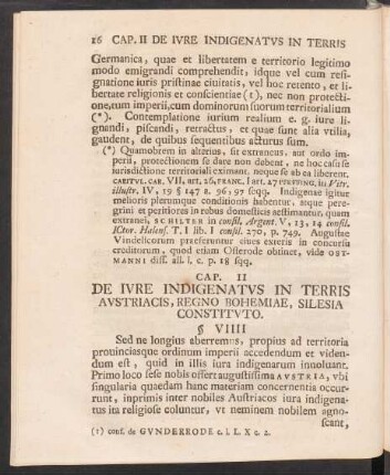 Cap. II De Iure Indigenatus In Terris Austriacis, Regno Bohemiae, Silesia Constituto.