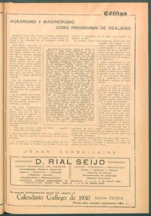 Agrarismo y marinerismo como programas de realidad
