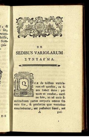 De sedibus variolarum.