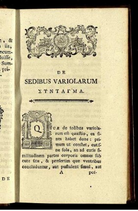 De sedibus variolarum.