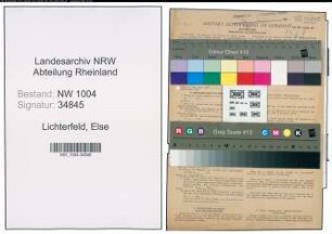 Entnazifizierung Else Lichterfeld , geb. 16.01.1900 ()