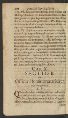 [...] Sectio II. De Officio Hominis renati circa animam proximi.