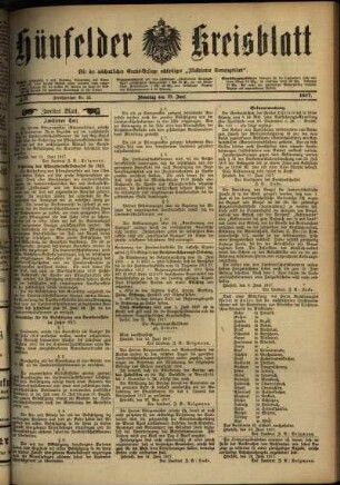 Zweite Ausgabe vom Dienstag, den 19. Juni 1917.