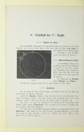 C. Lehrstoff der IV. Klasse