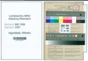 Entnazifizierung Wilhelm Ingenbleek , geb. 08.04.1918 (Schreiner)