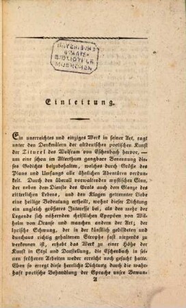 Erstes Sendschreiben über den Titurel : enthaltend die Fragmente einer vor-Eschenbachischen Bearbeitung des Titurel ; aus einer Handschrift der Königl. Bibliothek zu München