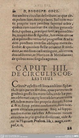 CAPUT IIII. DE CIRCULIS COELESTIBUS.