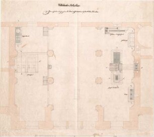 Gärtner, Friedrich von; München; Wittelsbacherpalast - Große Küche (Grundriss)