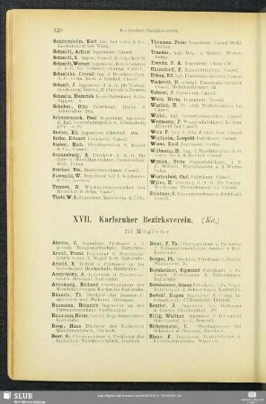 XVII. Karlsruher Bezirksverein.