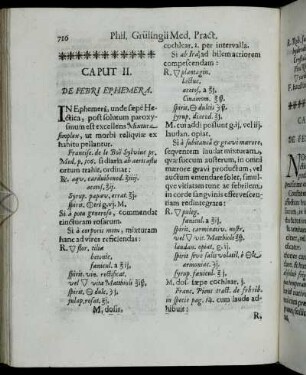 Caput II. De Febri Ephemera.