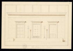 Schaufenster Monatskonkurrenz März 1833: Aufriss Vorderansicht; Maßstabsleiste