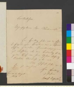 Brief von Bransche Buchhandlung an Goethe, Johann Wolfgang von