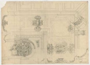 Thiersch, Friedrich von; München; Justizpalast - Decke im Schwurgerichtssaal (Ansicht, Perspektiven, Schnitte)